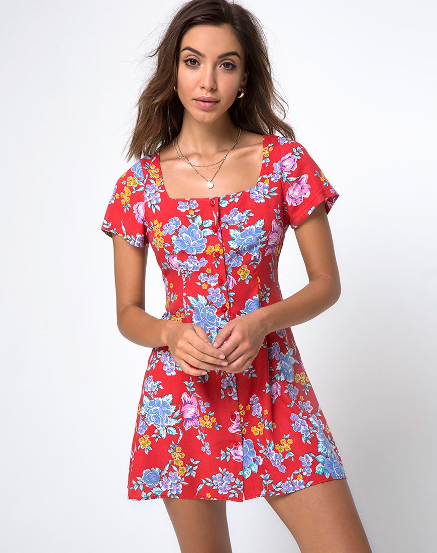 Vestido de té Zavacca en Vintage Fleur