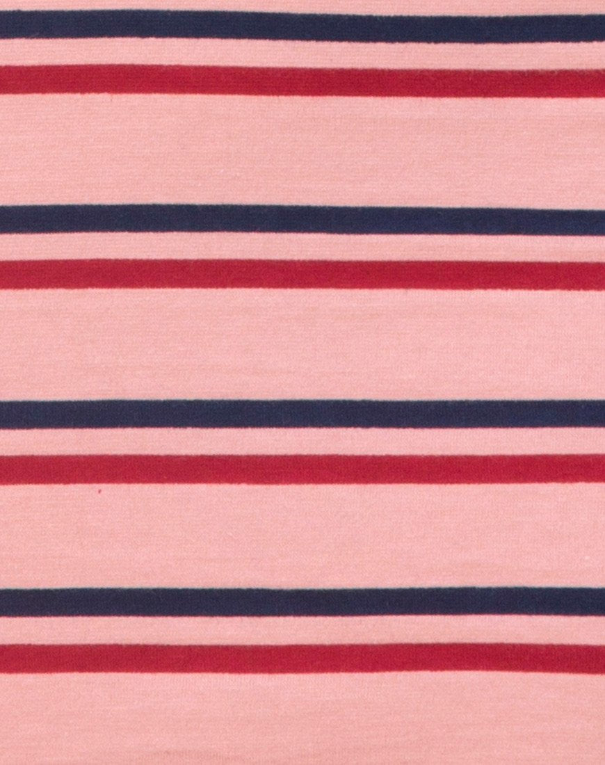 Imagen de Zena Bodycon Dress in 70s Stripe Pink Horizontal