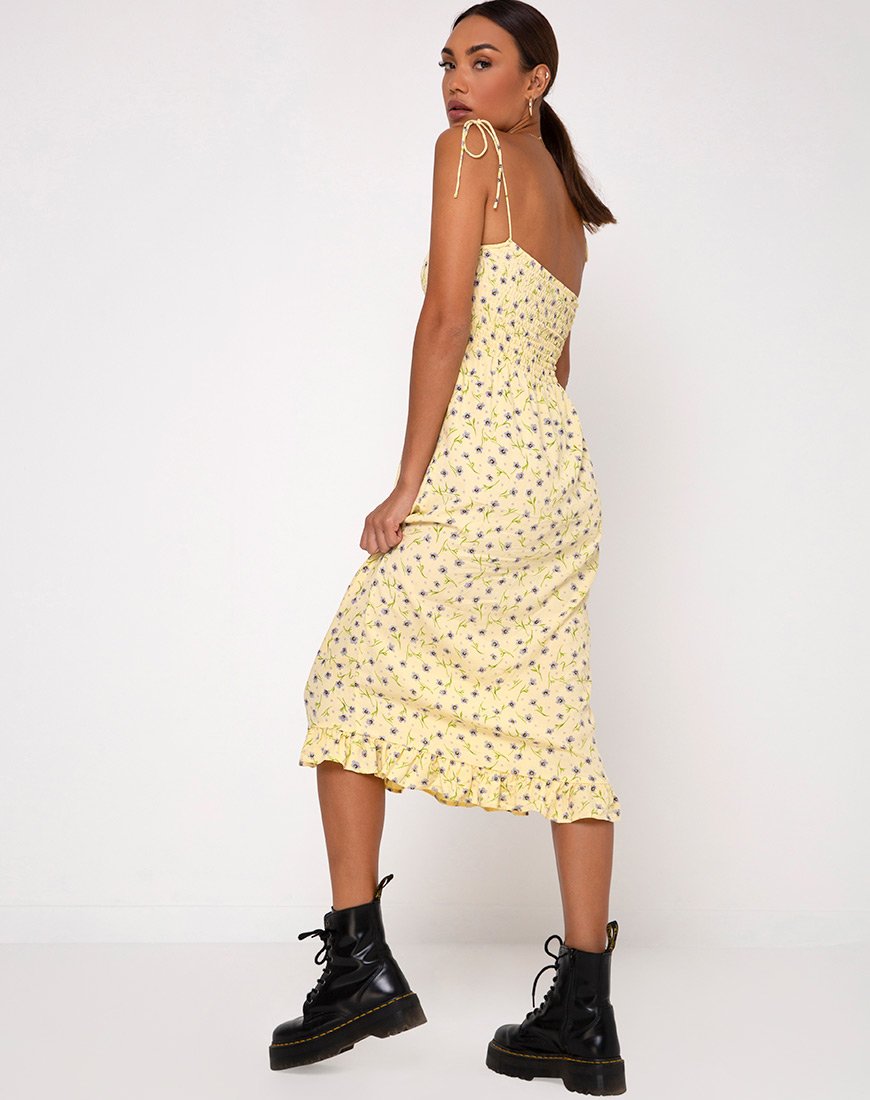 Vestido Zenith en Flor Silvestre Gota de Limón
