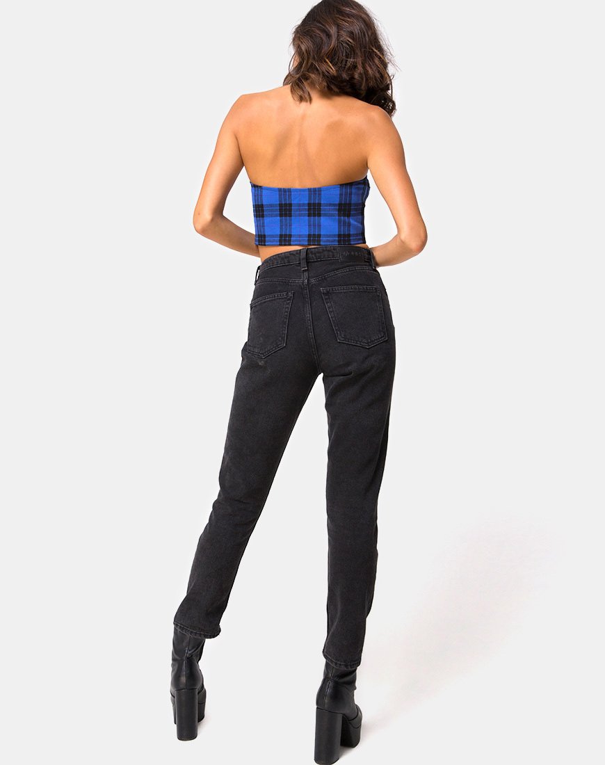Imagen de Zipshi Cropped Top en tartán azul