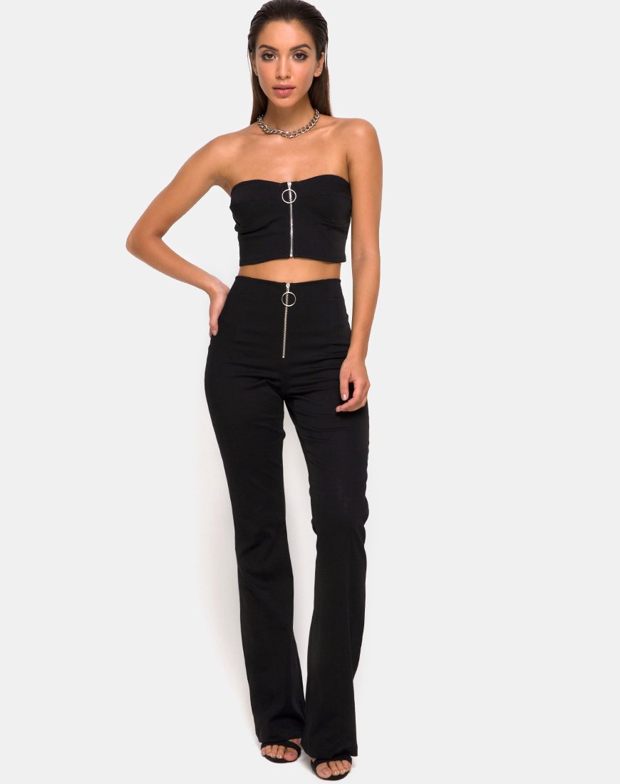 Imagen de Zipshi Crop Top en negro