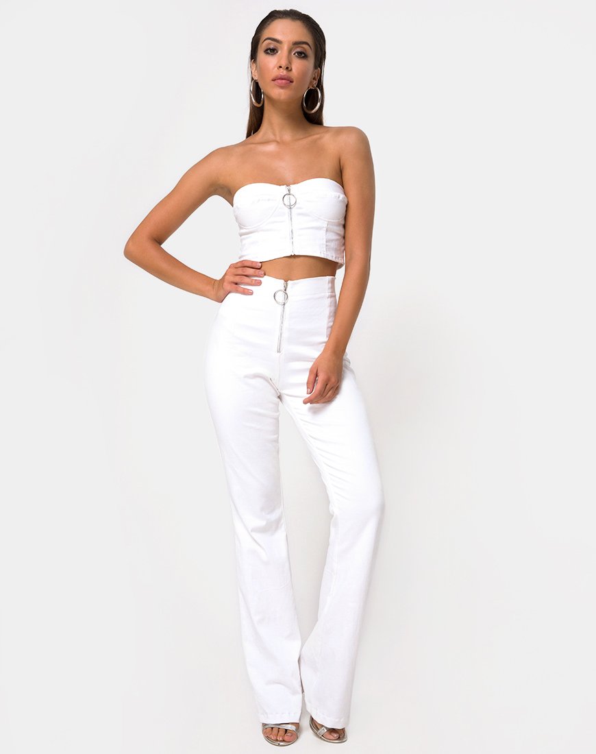 Imagen de Zipshi Crop Top en blanco