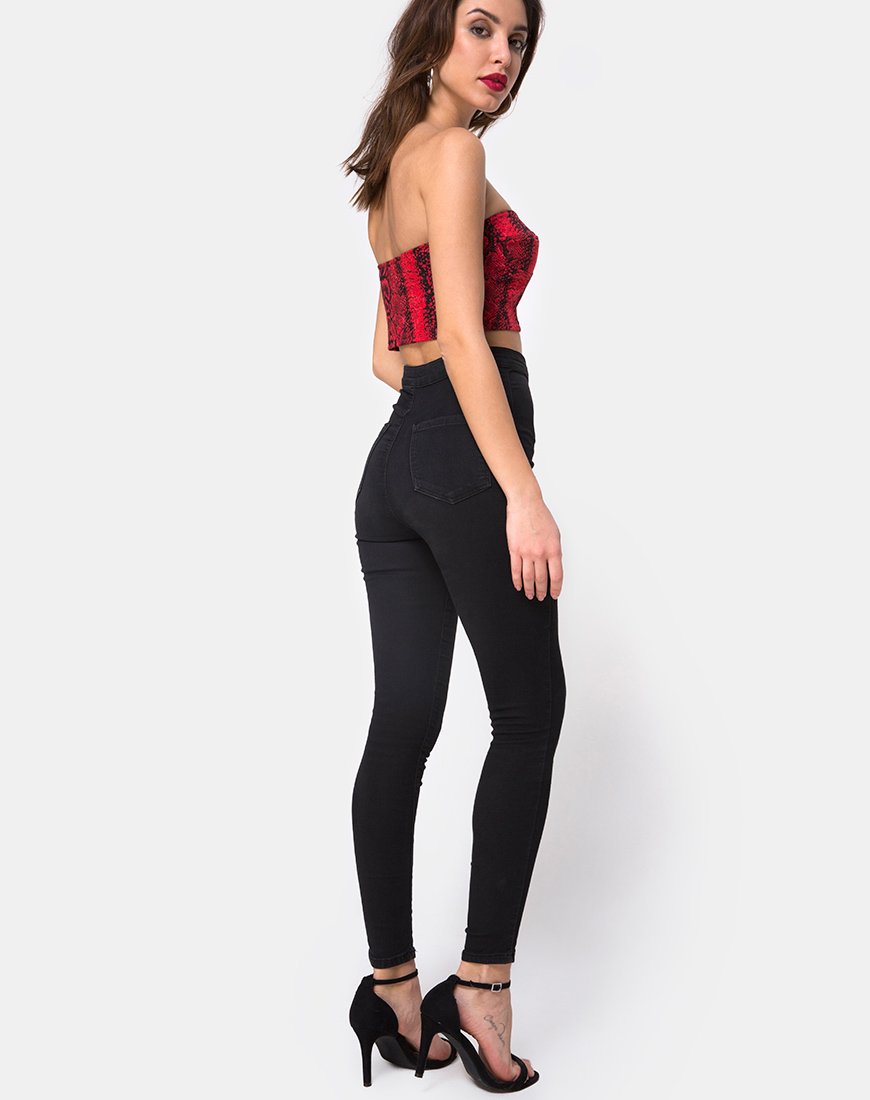 Imagen de Zipshi Crop Top en rojo serpiente