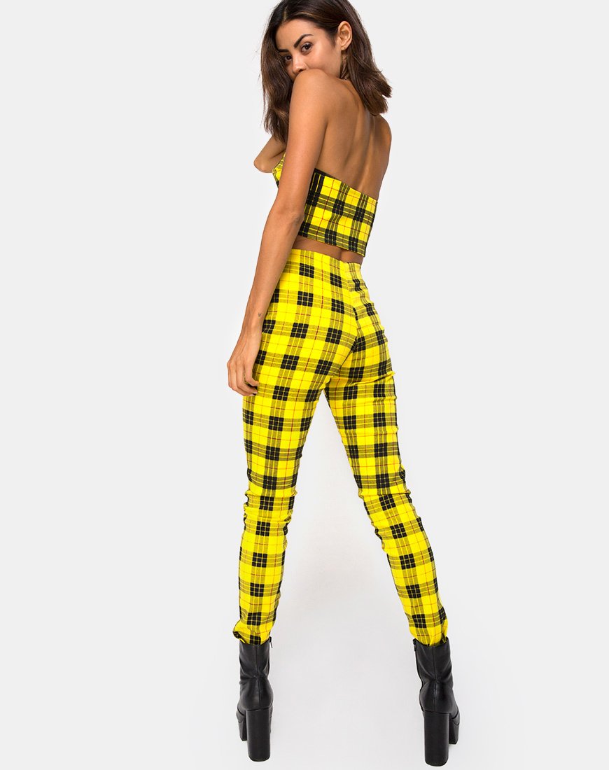 Imagen de Zipshi Crop Top in Winter Plaid Yellow