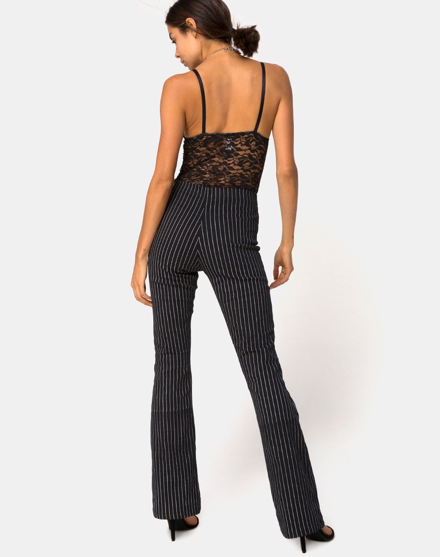 Pantalón Zolia de raya diplomática negro
