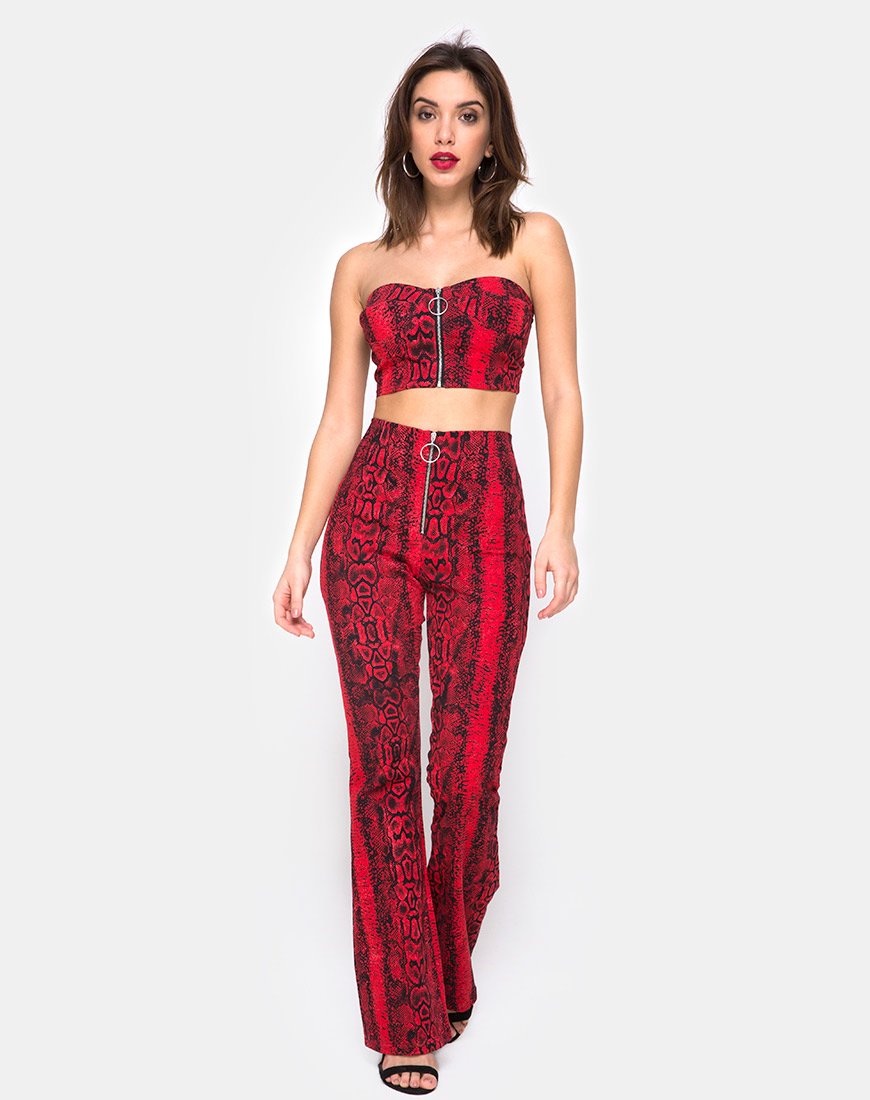 Imagen del pantalón Zolia rojo serpiente