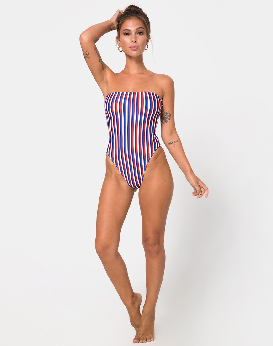 Imagen del bañador Zolly Cutout de rayas triples