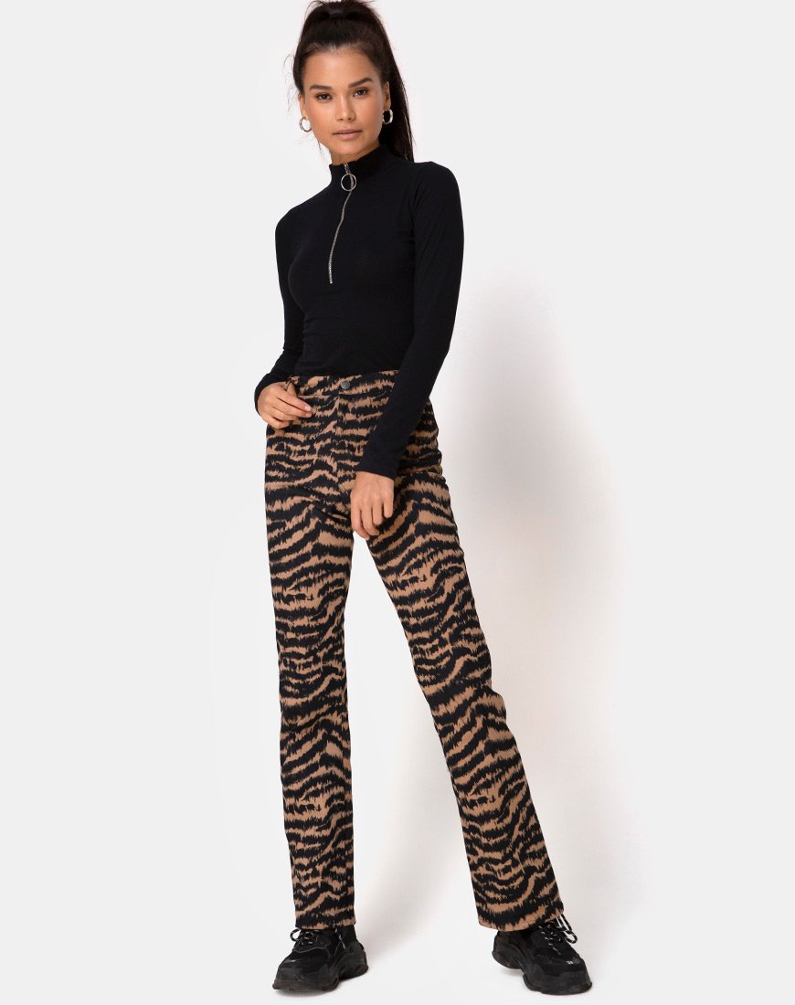 Imagen de Zoven Pantalones en Animal Drip Marrón