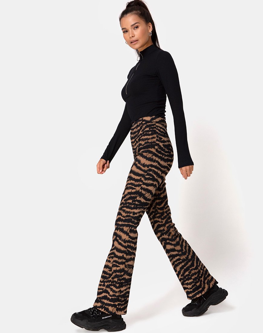 Pantalón Zoven en Animal Drip Marrón
