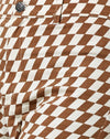 Diagonal Checker Tan and Ivory