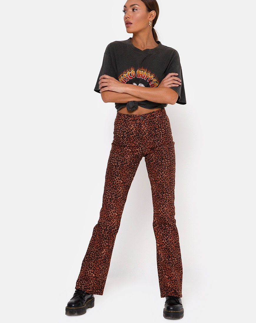 Imagen de Zoven Pantalones en Ditsy Leopard Naranja