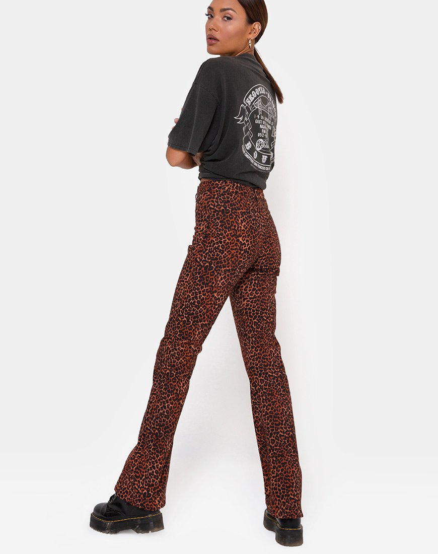 Pantalón Zoven en leopardo naranja