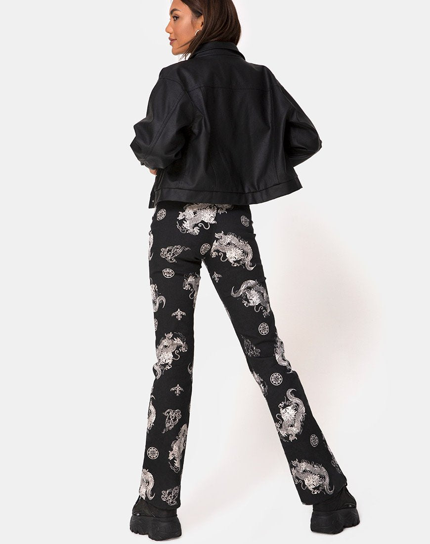 Imagen del pantalón Zoven en negro dragón