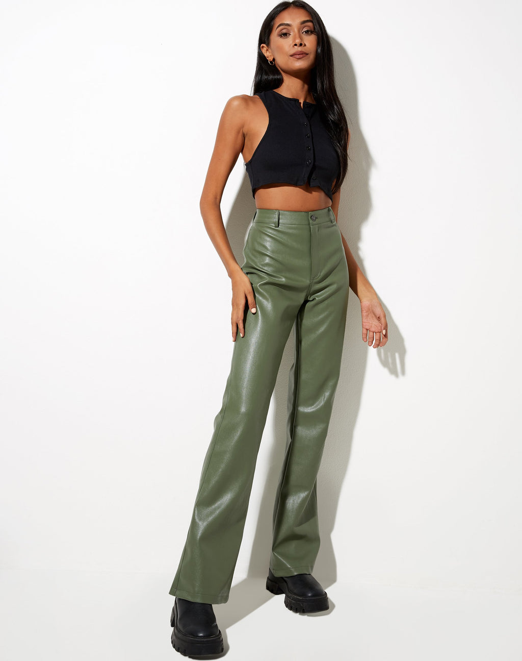 Pantalón Zoven Flare Verde Pu