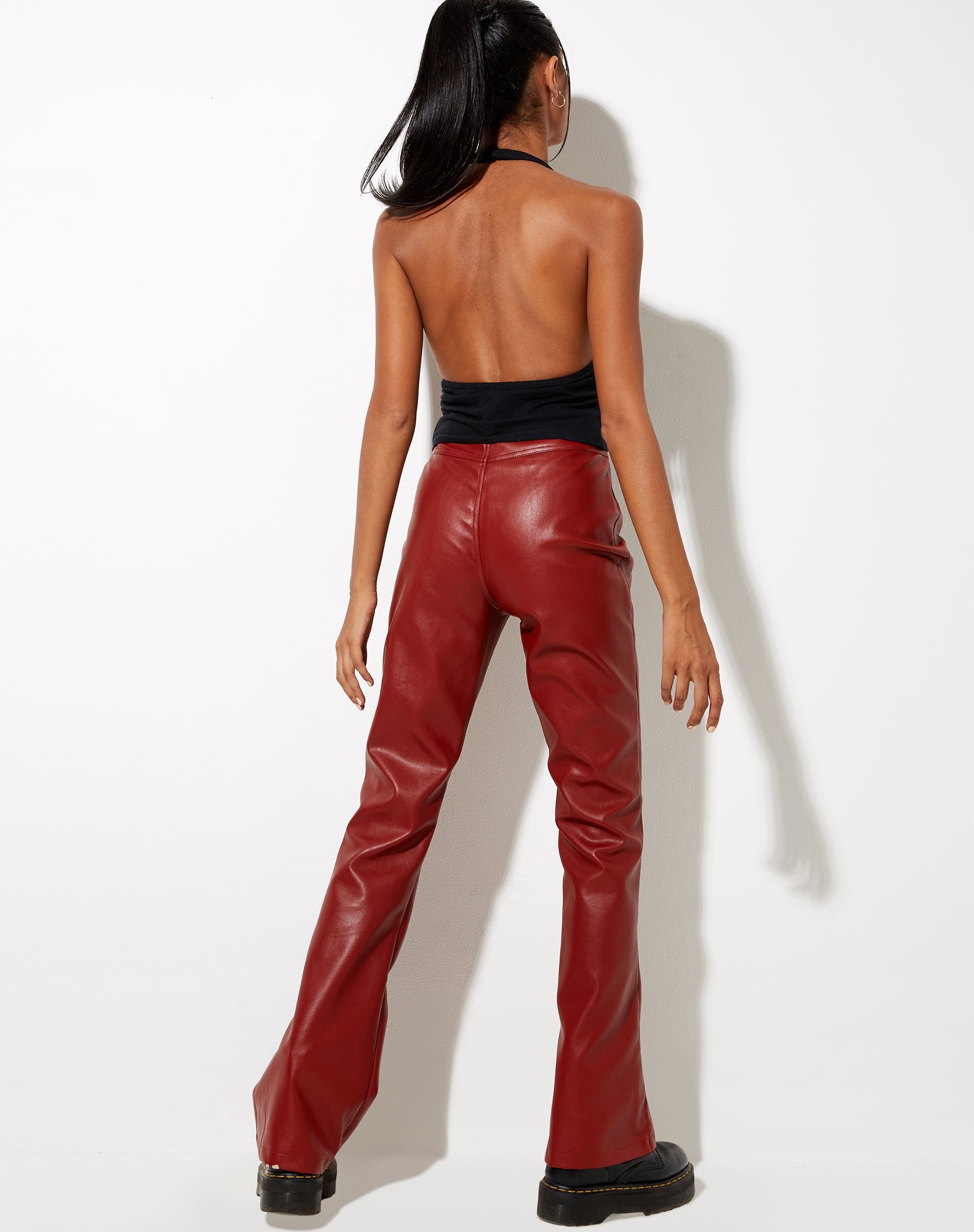 Imagen de Zoven Flare Trouser en Pu Rojo