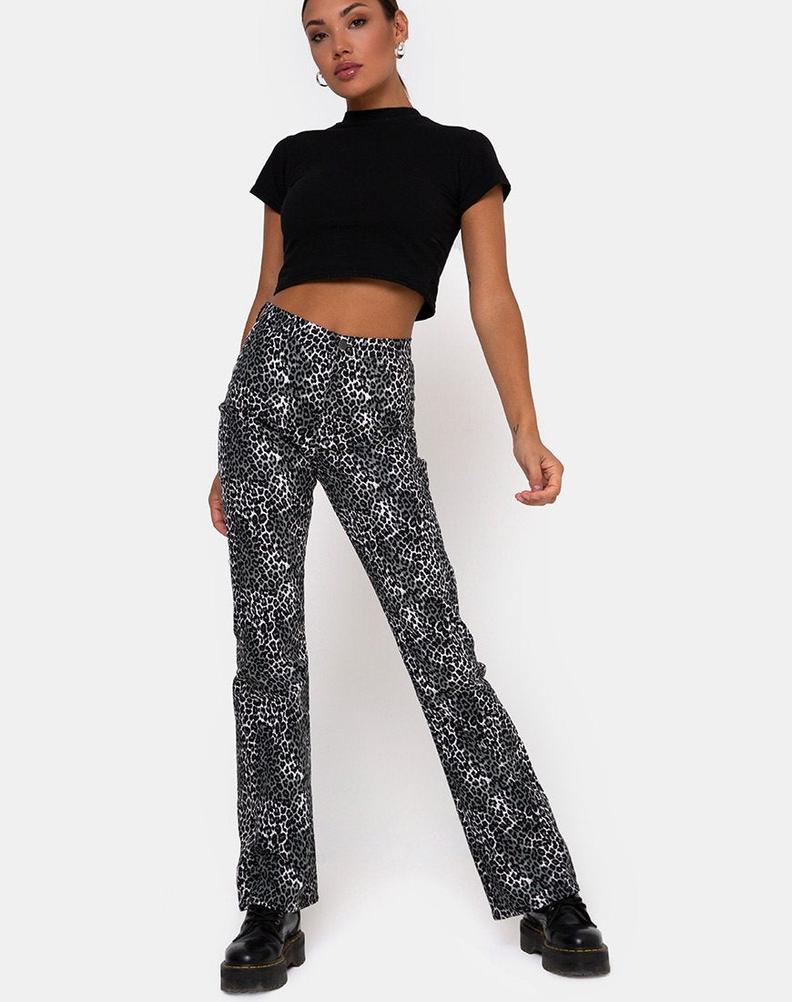 Imagen de Zoven Pantalones en Rar Leopard Gris