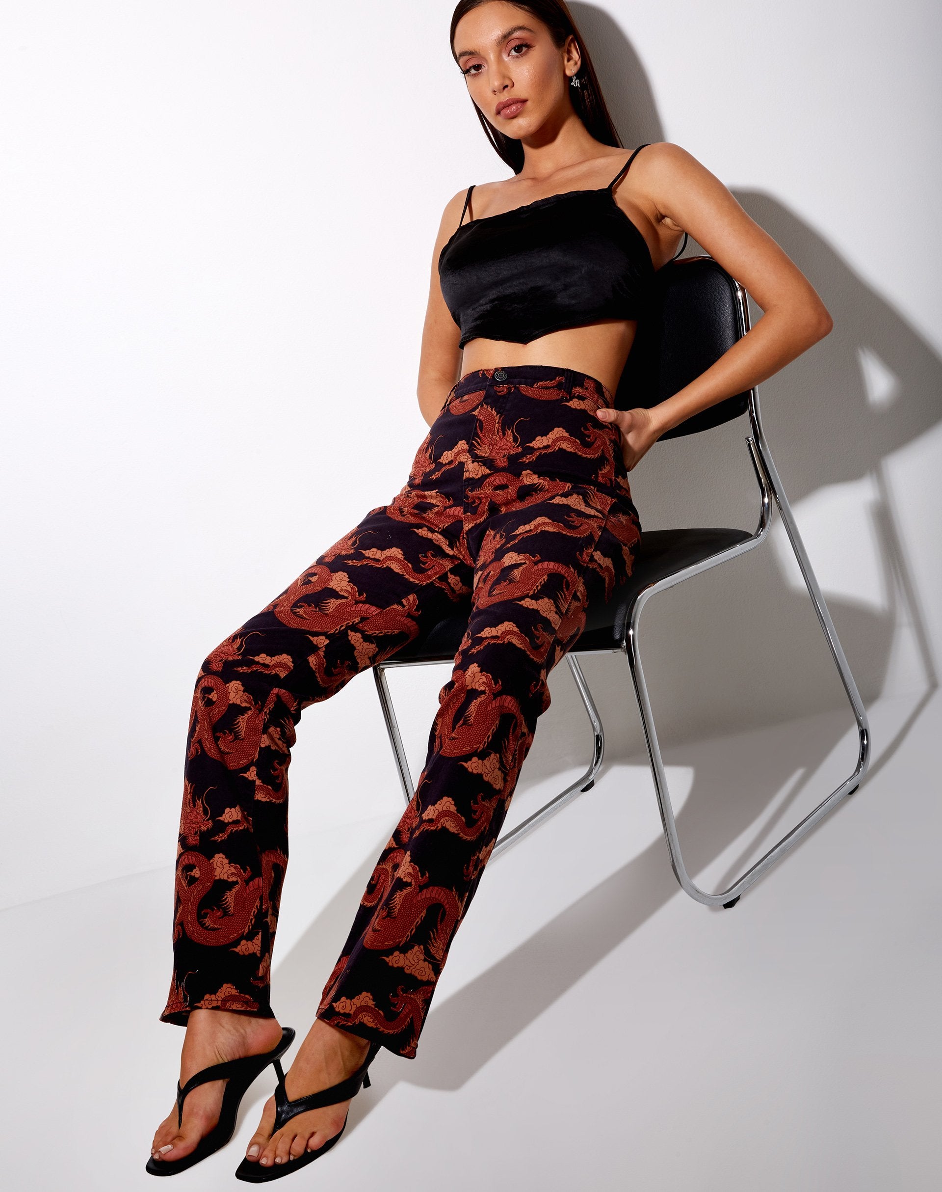 Imagen de Zoven Flare Trouser in Tonal Dragon Orange