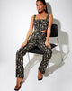 Imagen de Zoven Flare Trouser in Baroque Cherub Black and Gold