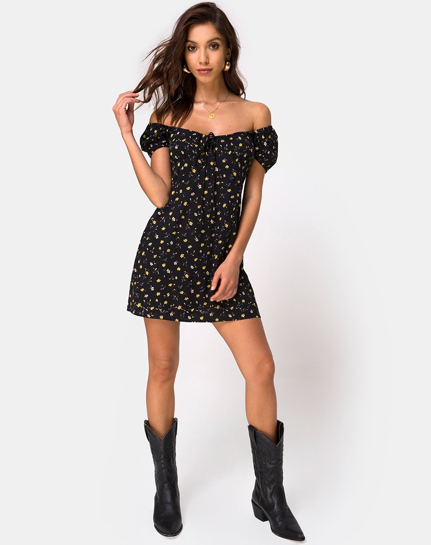 Imagen de Zudema Mini Vestido en Pretty Petal Negro