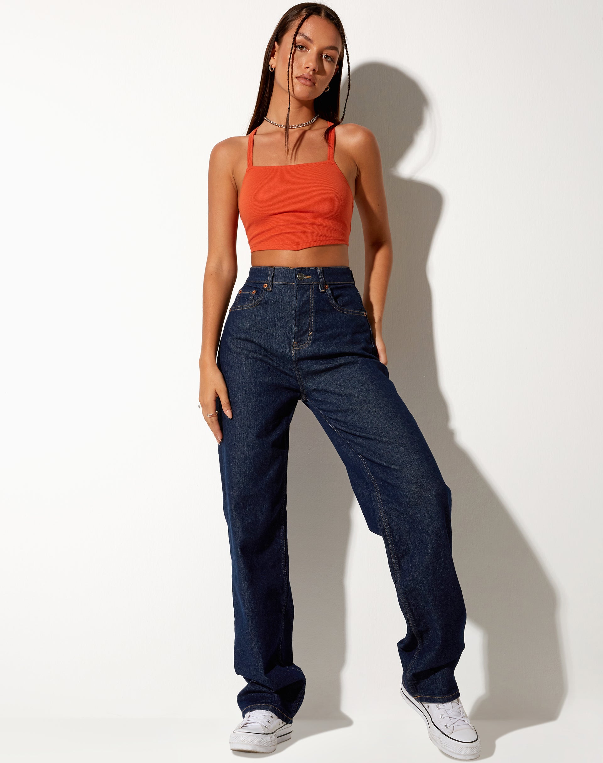 Imagen de Nara Crop Top en Rib Mandarina