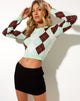 Imagen del jersey Zuki en Argyle Verde Crema y Marrón