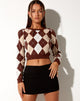 Imagen de Zuki Jumper in Knit Argyle Tan