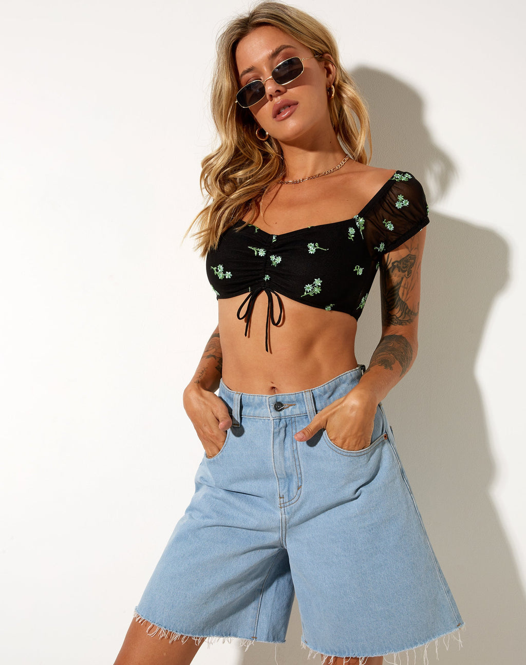Zule Crop Top en Negro Margarita Lima Embro