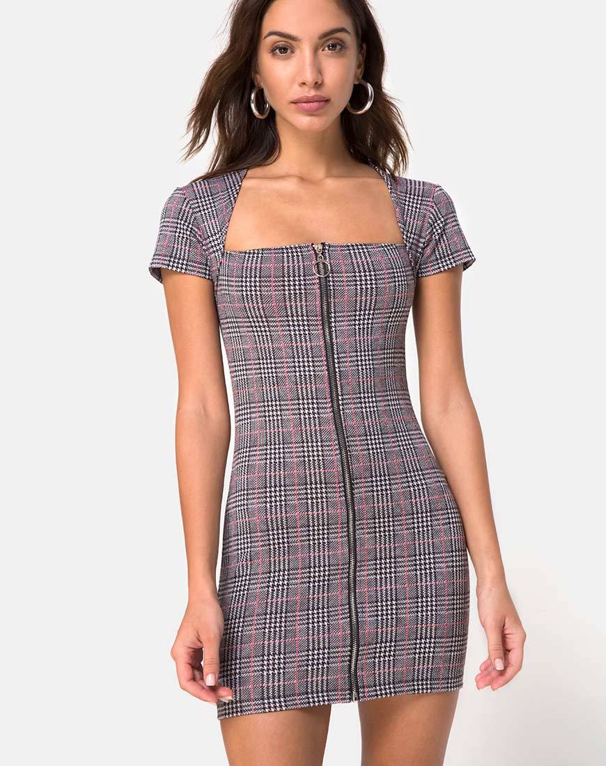 Zileah Shift Dress en Charles Check Blush