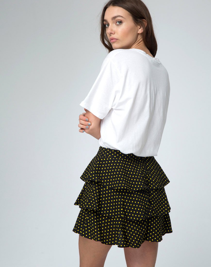 Falda Casseyette de lunares amarillos y negros