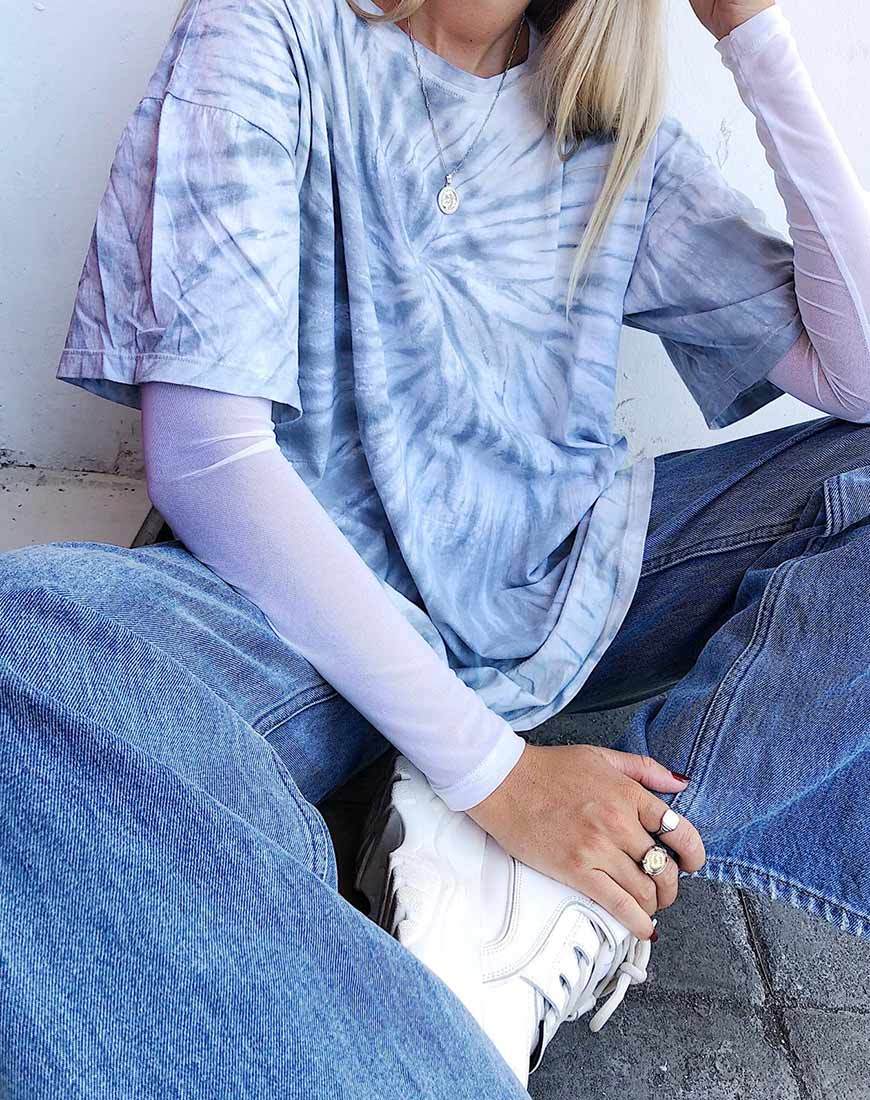 Maxi Tee en Gris Tie Dye