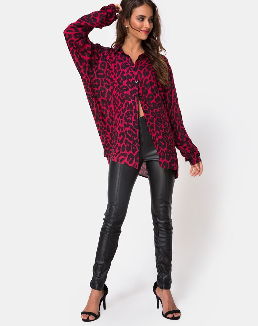 Imagen de la camisa Disam en oversize Jaguar rojo