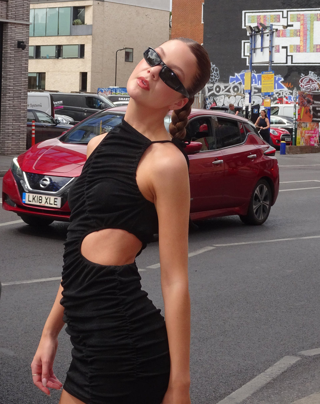 MOTEL X JACQUIE Osanna Mini Vestido en Negro
