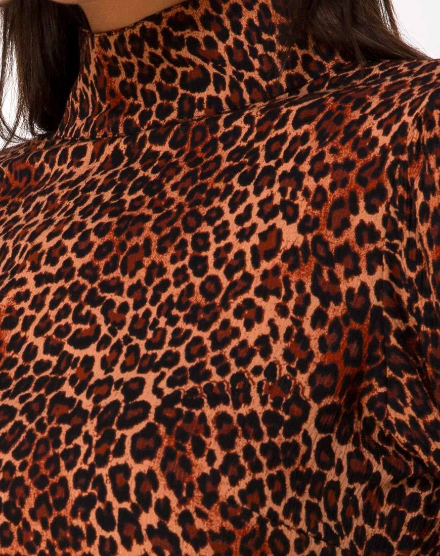 Imagen de Jasty Crop Top en Crinkle Ditsy Leopard Naranja