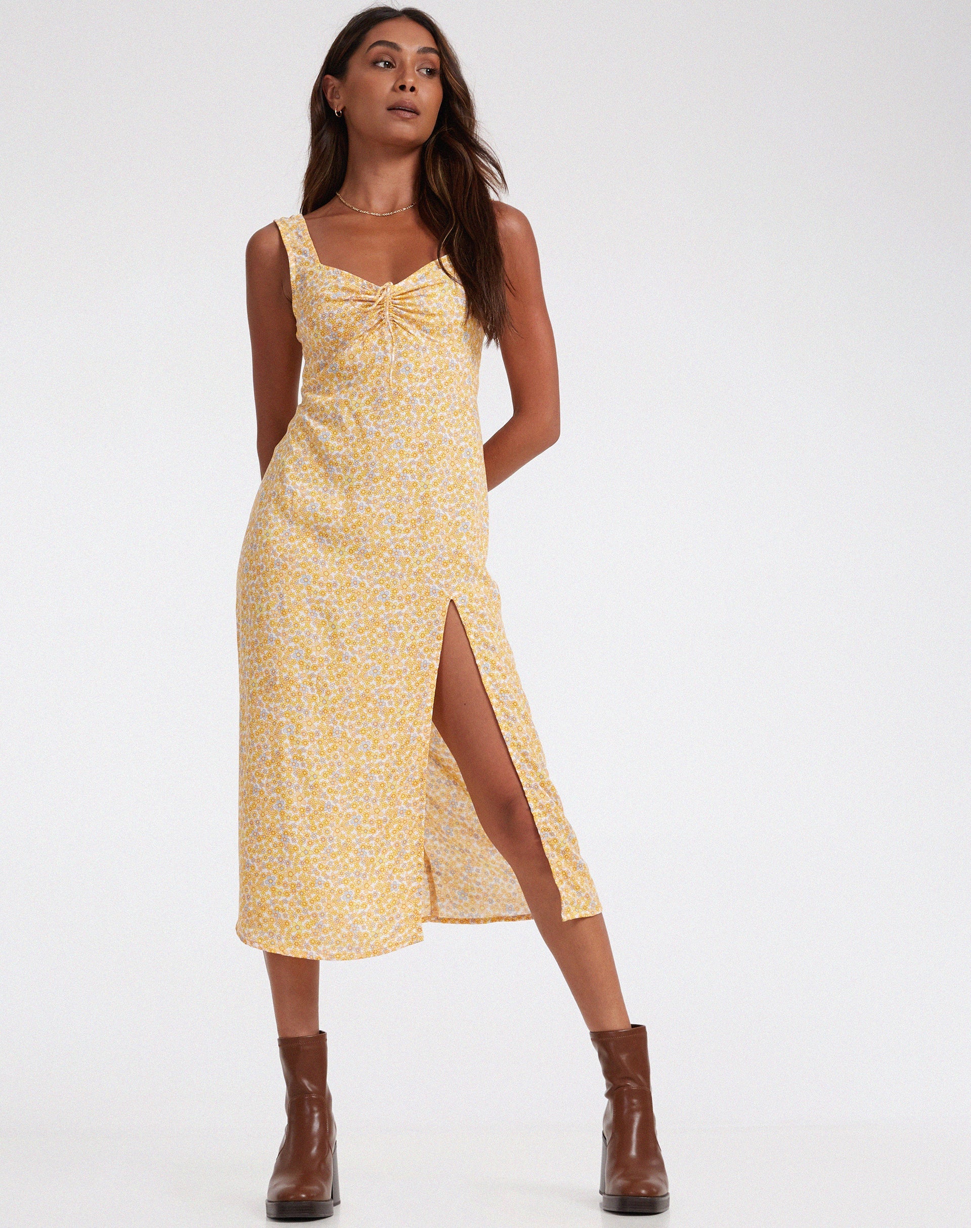 Imagen del vestido Jorie Midi en Flower Garden Yellow