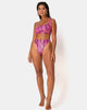 Imagen de la braguita de bikini Ledra en rosa serpiente