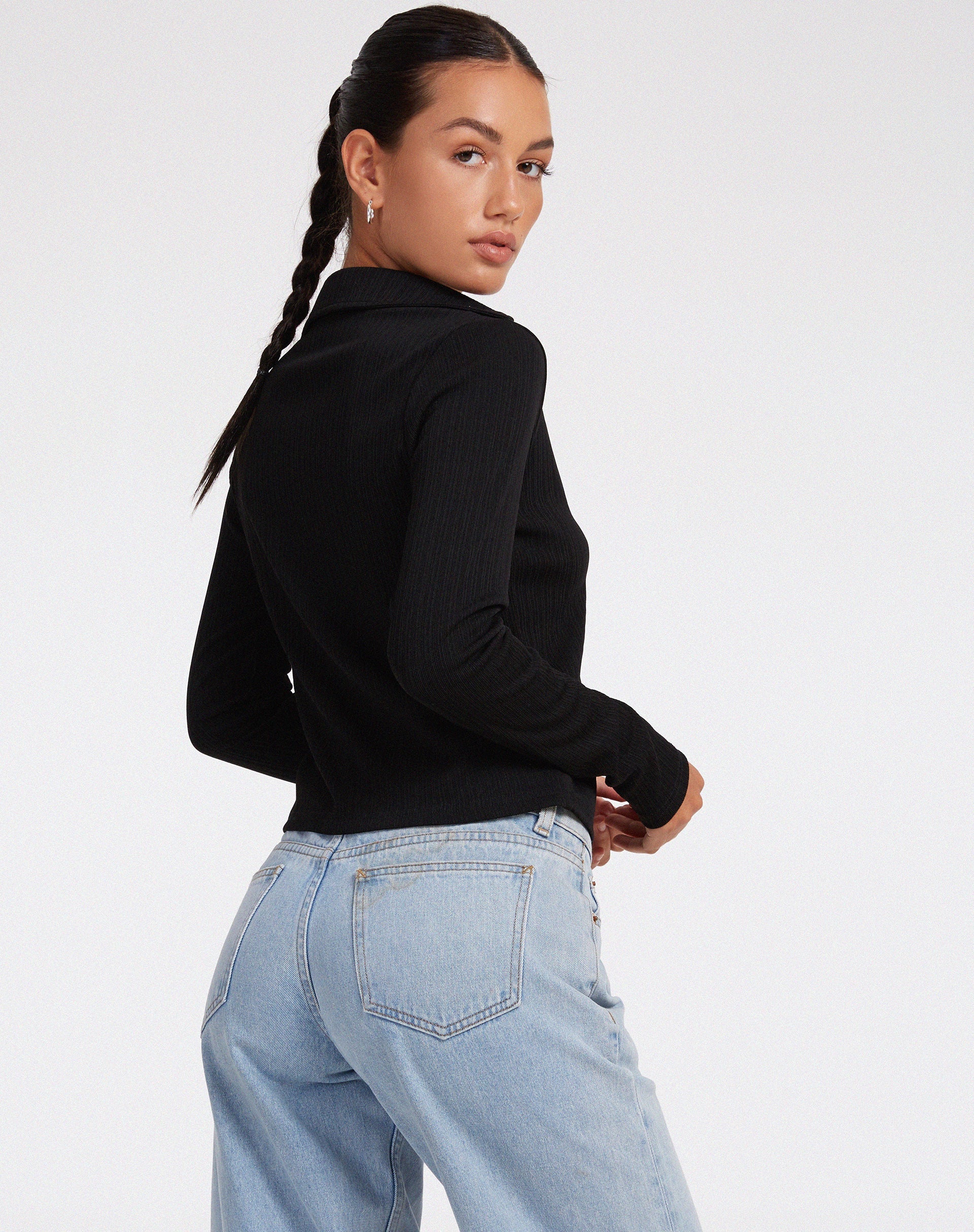 imagen de Ruix Top en Jersey Plise Negro