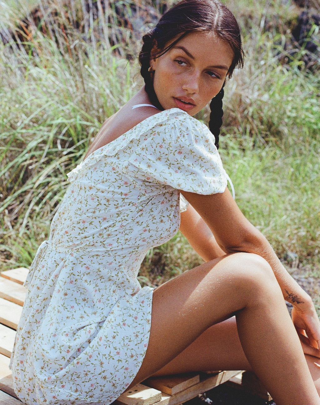 Minivestido Sasyana en Pretty Petal Ivory