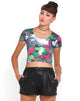 Imagen de Motel Tabby Crop in Pink Southern Floral Highlight Print