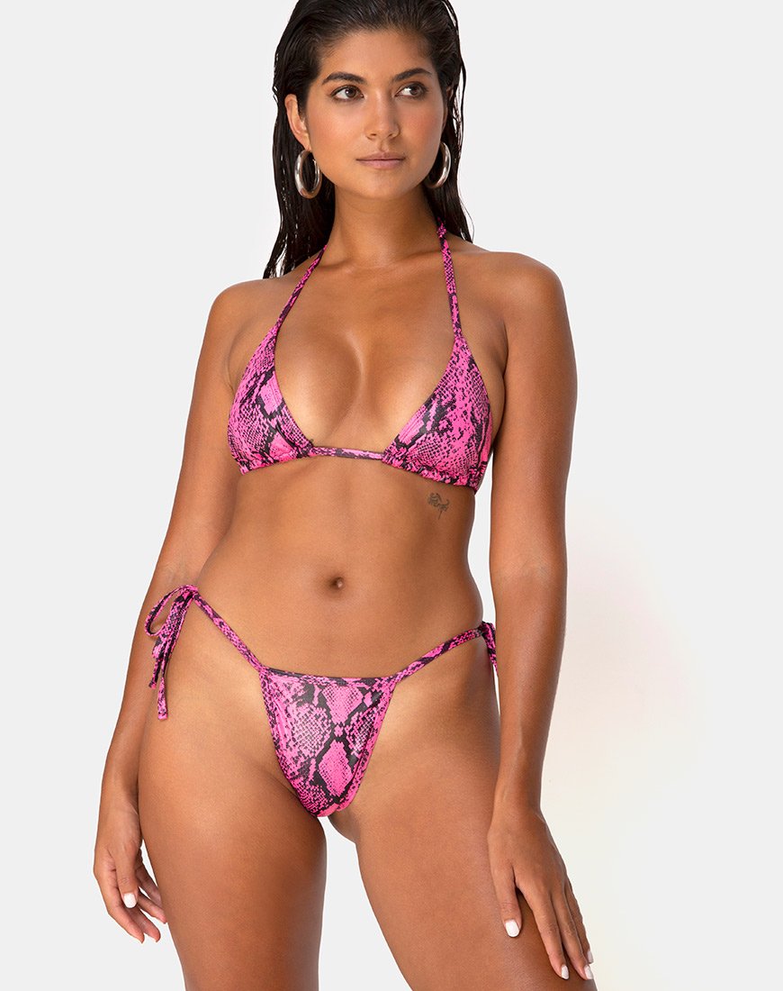 Top de bikini Talia en rosa serpiente
