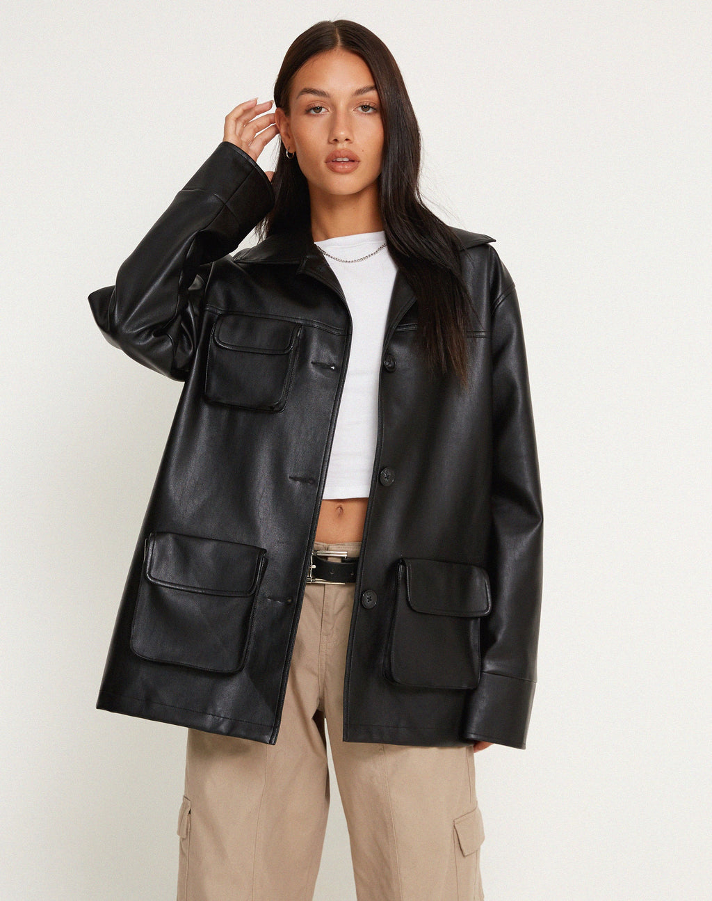 Chaqueta Tavira en PU Negro