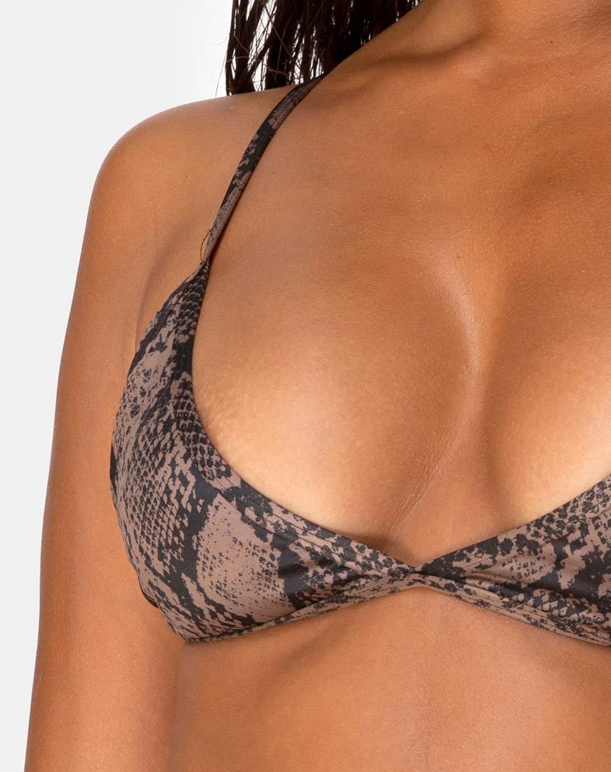 Imagen del sujetador de bikini Valter en serpiente topo