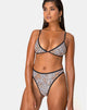 Imagen del sujetador de bikini Varna en mini tigre con ribetes negros