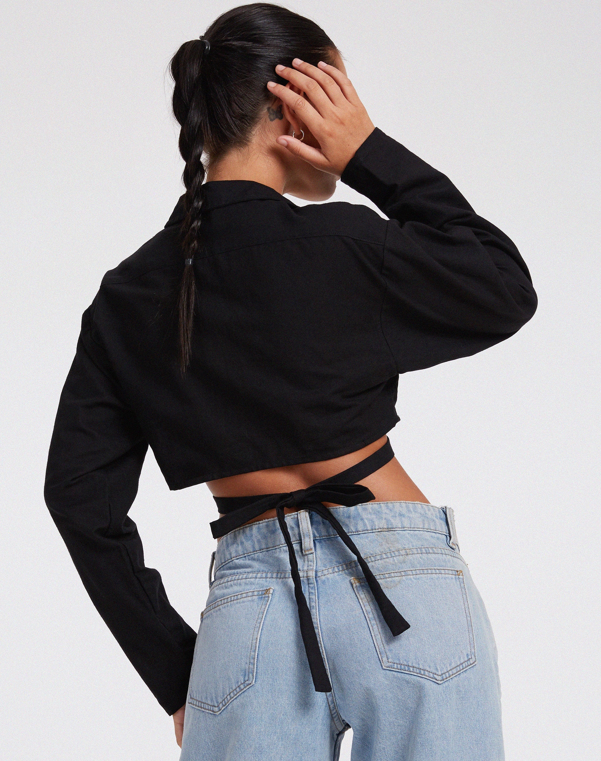 imagen de Elyse Crop Top en Rami Negro
