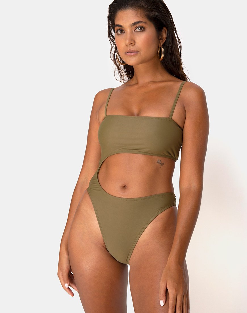 Traje de baño Zamia en caqui mate