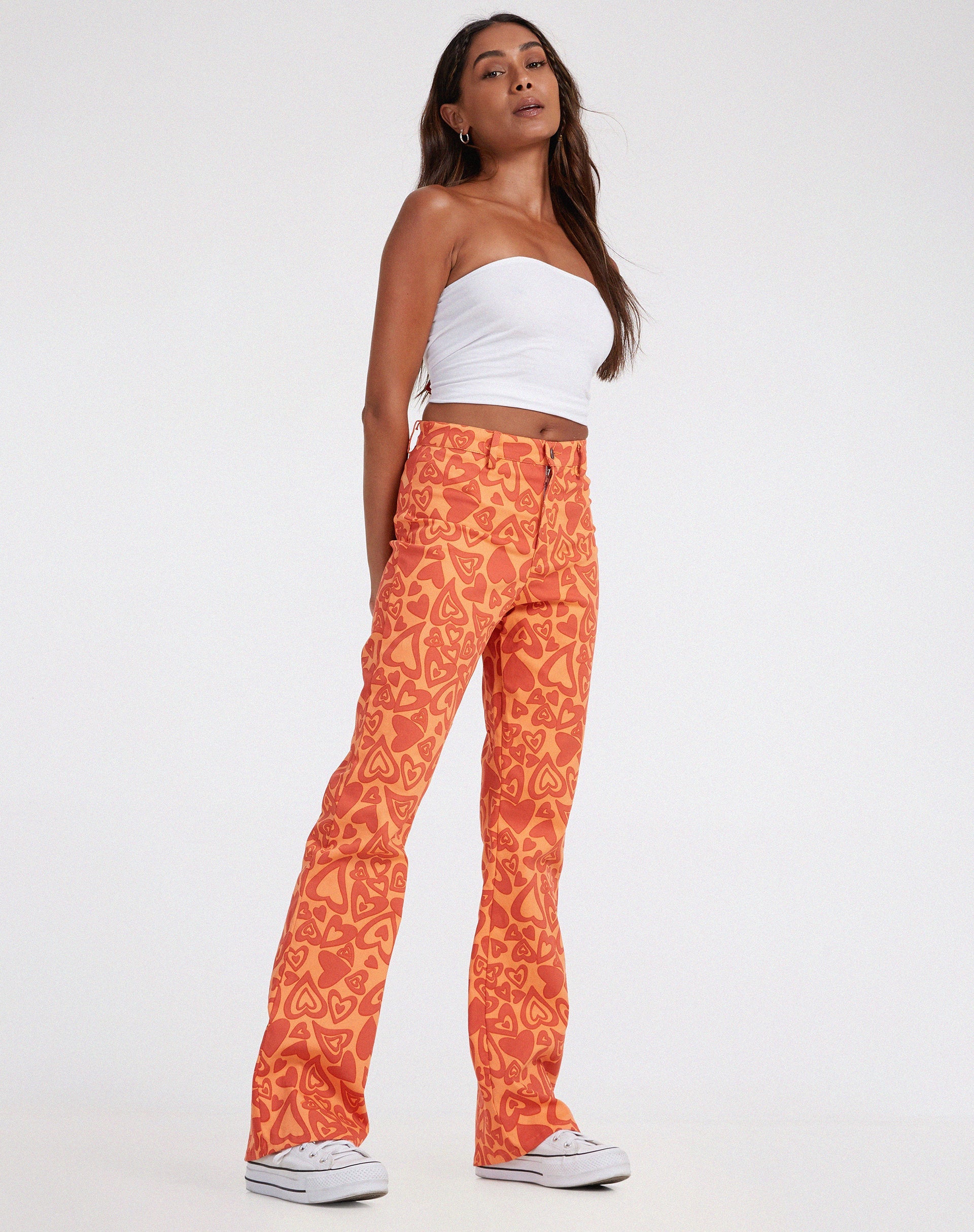 imagen de Zoven Flare Trouser en Retro Heart Orange