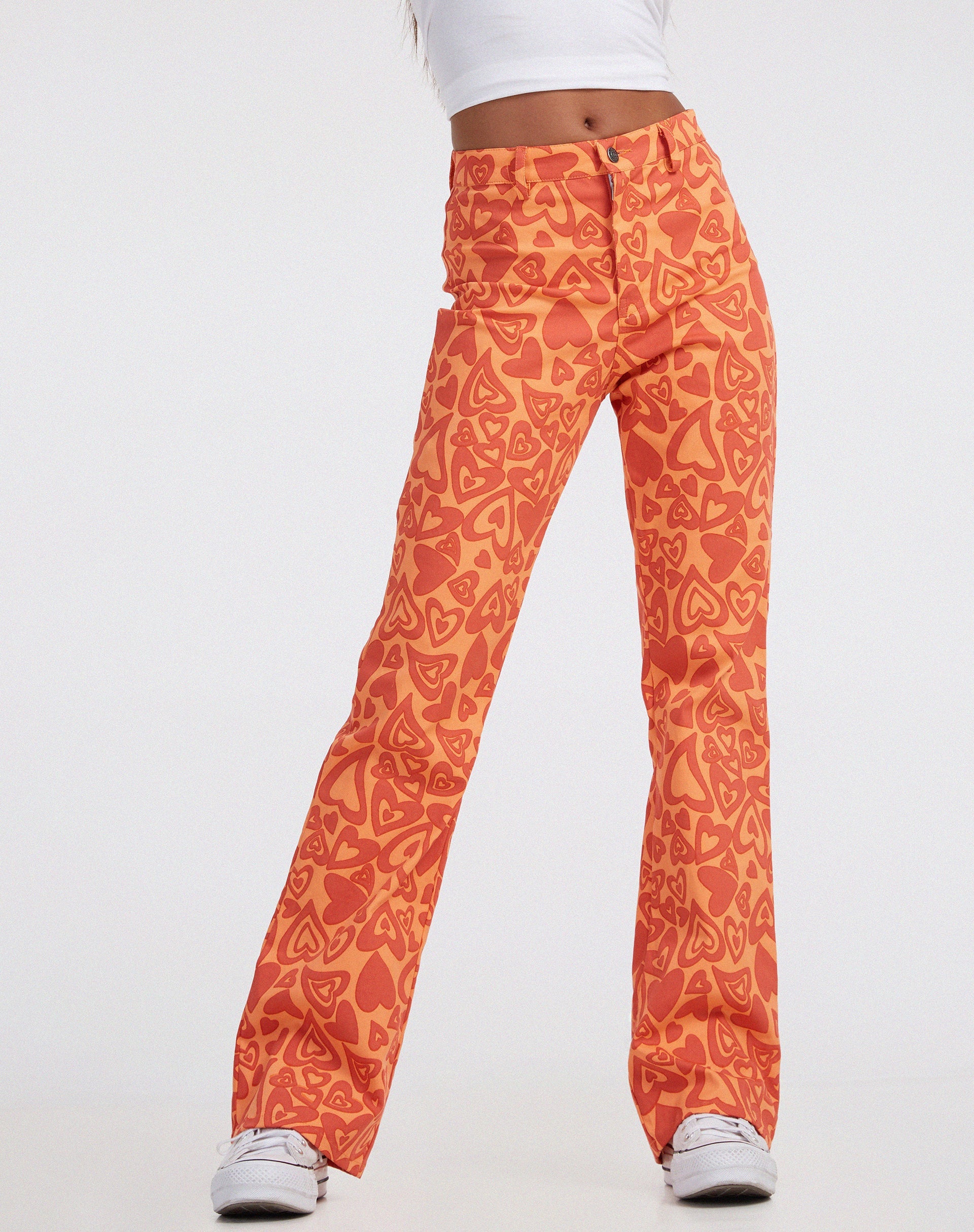 imagen de Zoven Flare Trouser en Retro Heart Orange