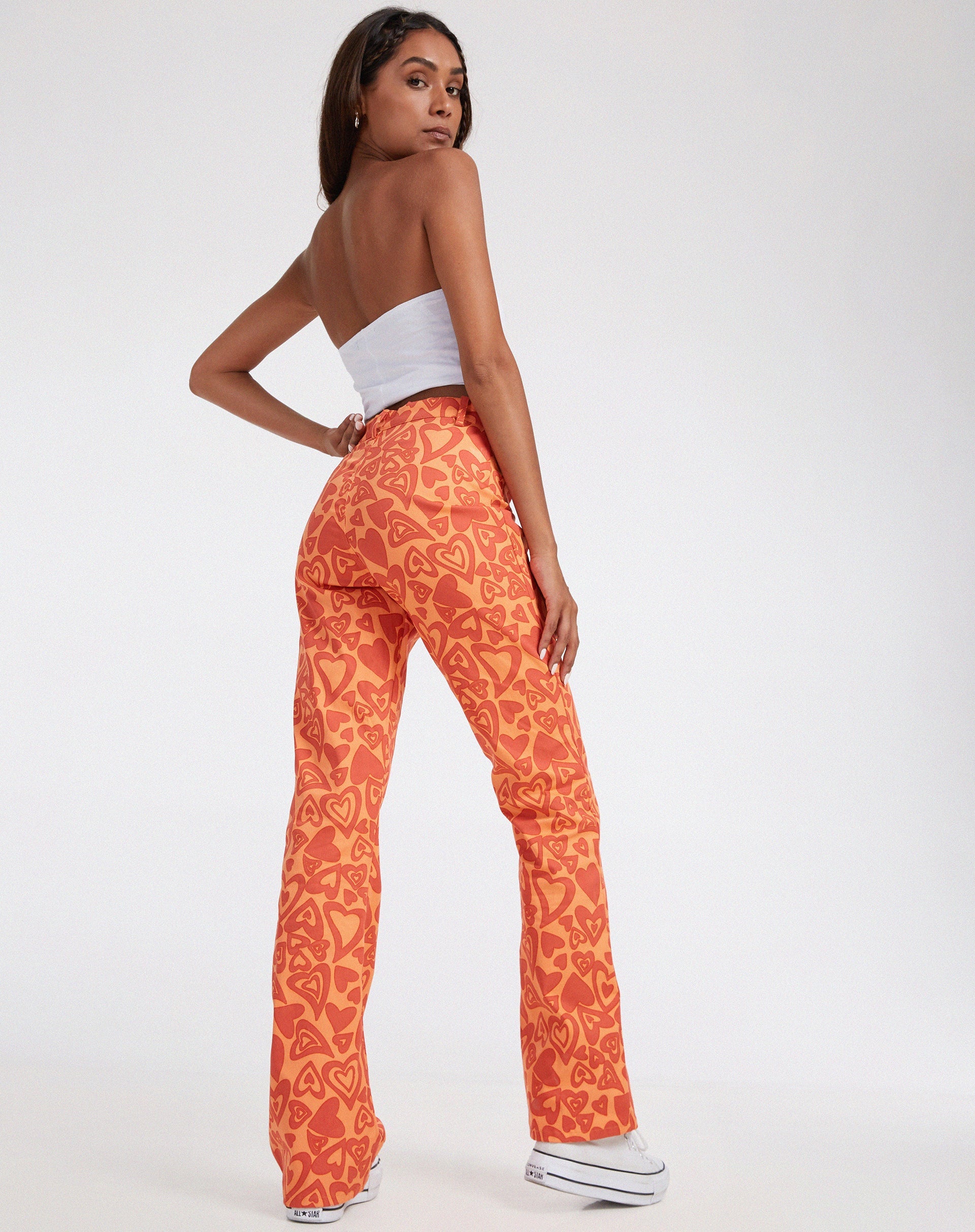imagen de Zoven Flare Trouser en Retro Heart Orange